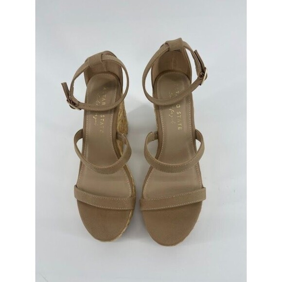 Altar'd State Womens Size 8 Becka Sandal Wedge Tan Strappy - Picture 2 of 7